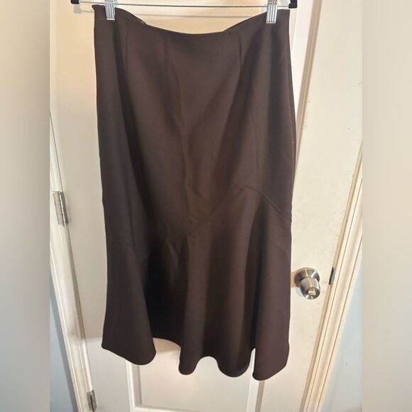 Zara Brown asymmetrical Midi Skirt size L NWT - Picture 5 of 5